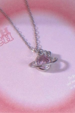 Y2K Hello Kitty Crystal Pendant Necklace