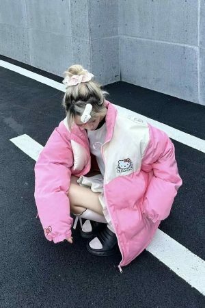 Y2K Hello Kitty Streetwear Puffer Jacket