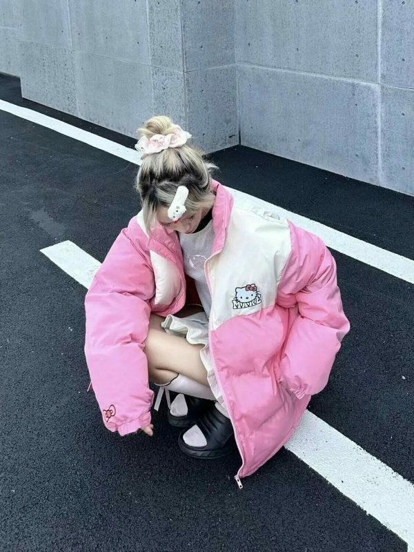 Y2K Hello Kitty Streetwear Puffer Jacket