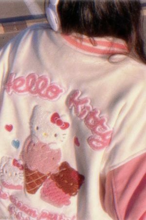 Y2K Hello Kitty Streetwear Varsity Jacket