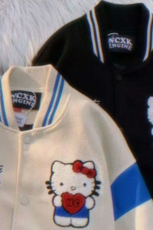 Y2K Hello Kitty Streetwear Varsity Jacket