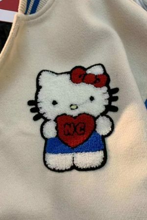 Y2K Hello Kitty Streetwear Varsity Jacket