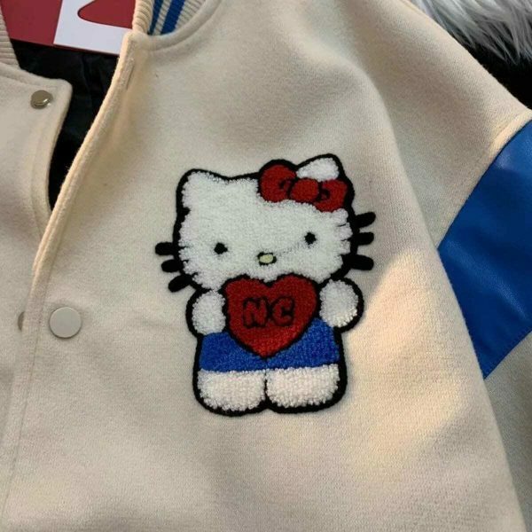 Y2K Hello Kitty Streetwear Varsity Jacket