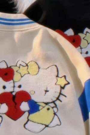 Y2K Hello Kitty Streetwear Varsity Jacket