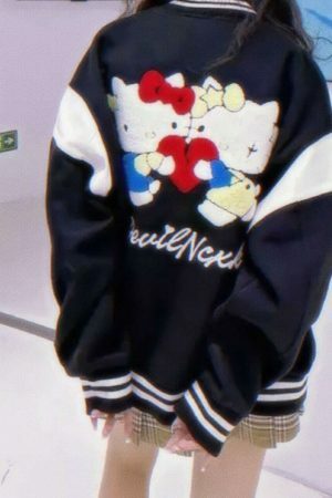 Y2K Hello Kitty Streetwear Varsity Jacket