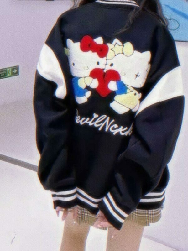 Y2K Hello Kitty Streetwear Varsity Jacket