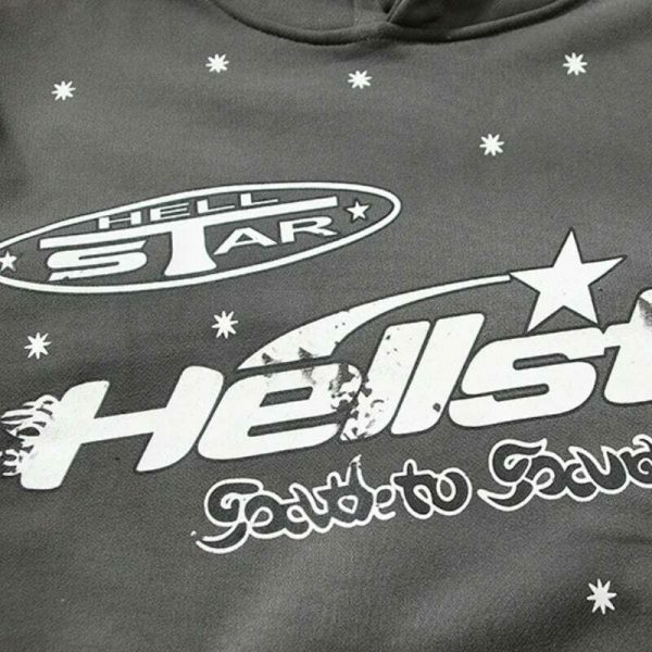 Y2K Hellstar Embroidery Hoodie: Streetwear Retro Style Casual Top