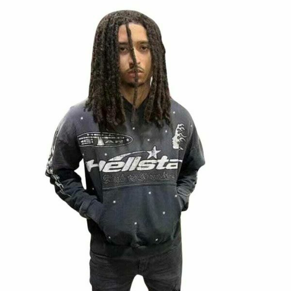 Y2K Hellstar Embroidery Hoodie: Streetwear Retro Style Casual Top