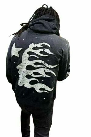 Y2K Hellstar Embroidery Hoodie: Streetwear Retro Style Casual Top