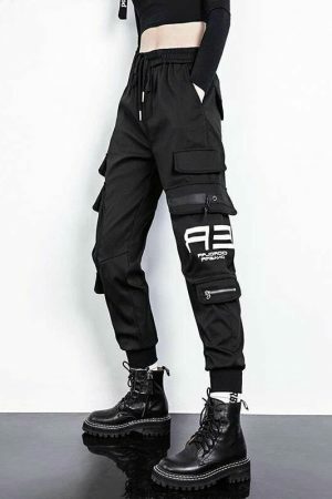 Y2K High Waist Cargo Pants Women Streetwear Baggy Joggers