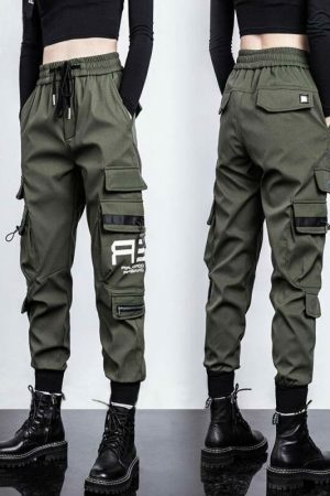 Y2K High Waist Cargo Pants Women Streetwear Baggy Joggers