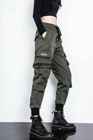 Y2K High Waist Cargo Pants Women Streetwear Baggy Joggers