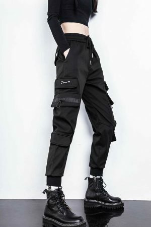 Y2K High Waist Cargo Pants Women Streetwear Baggy Joggers