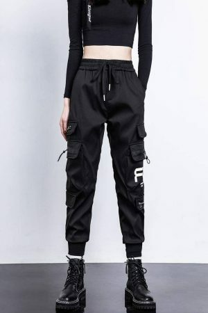 Y2K High Waist Cargo Pants Women Streetwear Baggy Joggers