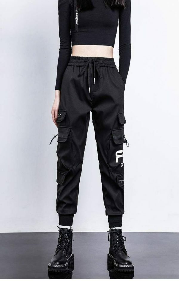 Y2K High Waist Cargo Pants Women Streetwear Baggy Joggers