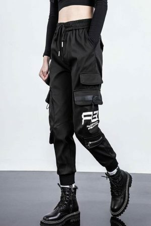 Y2K High Waist Cargo Pants Women Streetwear Baggy Joggers