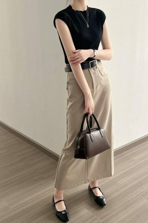 Y2K High Waist Cargo Skirt with Belt