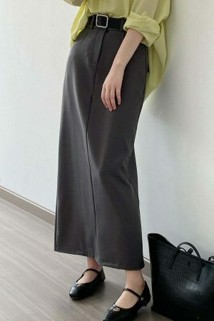 Y2K High Waist Cargo Skirt with Belt