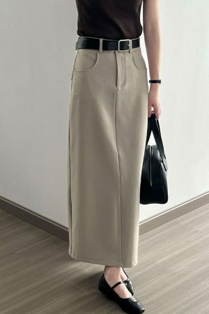 Y2K High Waist Cargo Skirt with Belt