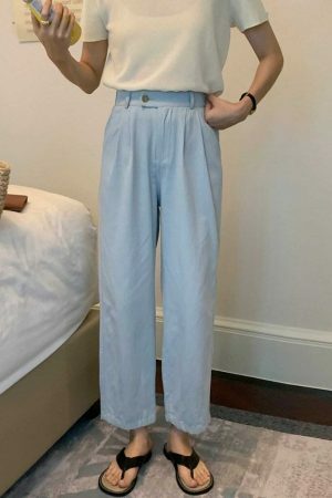 Y2K High Waist Cinched Ankle Pants