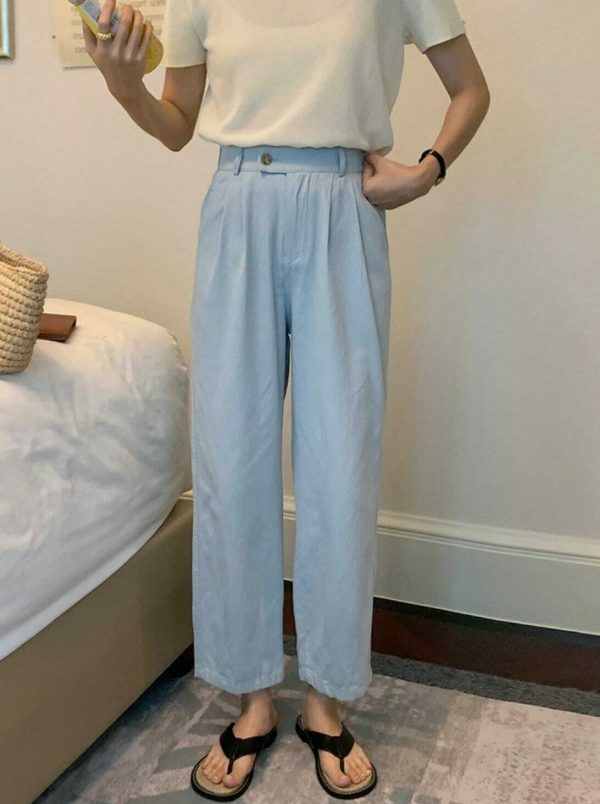 Y2K High Waist Cinched Ankle Pants