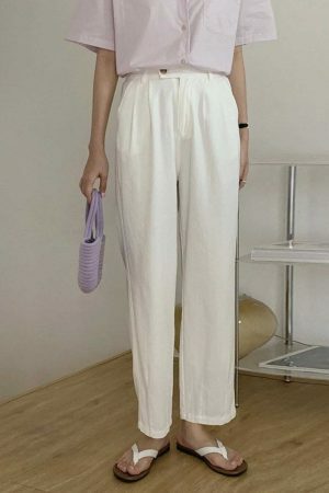 Y2K High Waist Cinched Ankle Pants