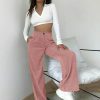 Y2K High Waist Corduroy Pants | Loose Straight Fit | Women's Streetwear Fashion