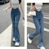 Y2K High Waist Flared Denim Pants for Women - Streetwear Stretch Jeans