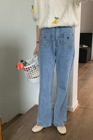 Y2K High Waist Front Pocket Bootcut Flare Jeans