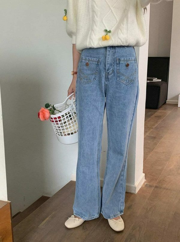 Y2K High Waist Front Pocket Bootcut Flare Jeans