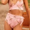 Y2K High Waist Pink Animal Print Bikini Bottom