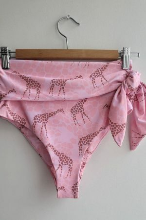 Y2K High Waist Pink Animal Print Bikini Bottom