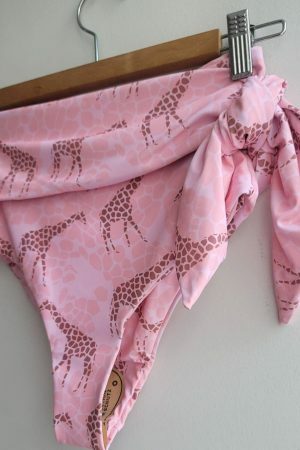 Y2K High Waist Pink Animal Print Bikini Bottom