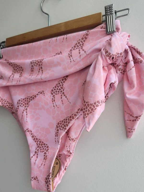 Y2K High Waist Pink Animal Print Bikini Bottom