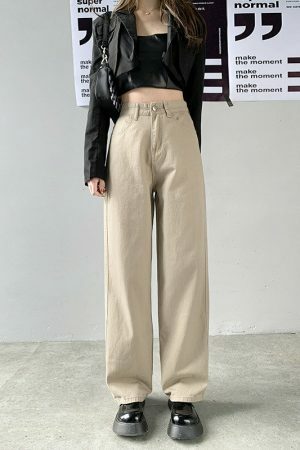 Y2K High Waist Straight Leg Denim Jeans