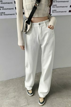 Y2K High Waist Straight Leg Denim Jeans