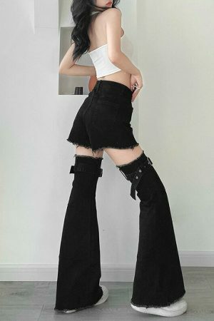 Y2K High Waist Wide Leg Trousers - Streetwear Fashion