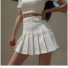 Y2K High Waisted Pleated Tennis Skirt - White/Black A-Line Streetwear