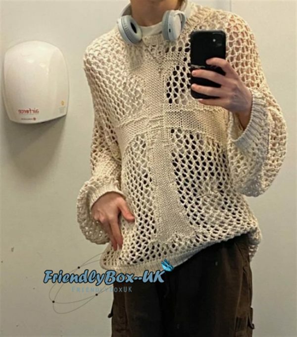 Y2K Hollow Out Crochet Mesh Streetwear Sweater