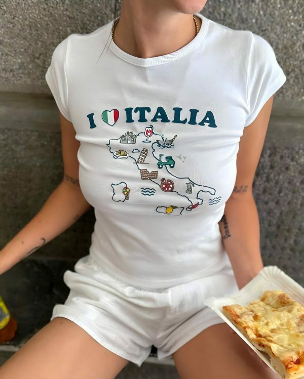 Y2K Italia Angel Baby Crop Top - 2000s Aesthetic Tee