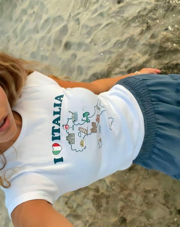 Y2K Italia Angel Baby Crop Top - 2000s Aesthetic Tee