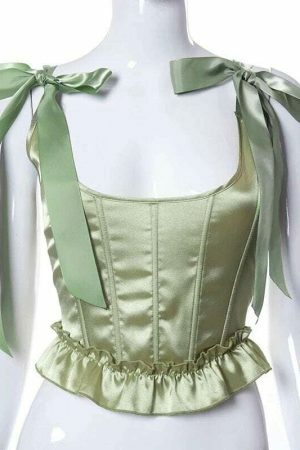 Y2K Ivy Corset with Bow Straps