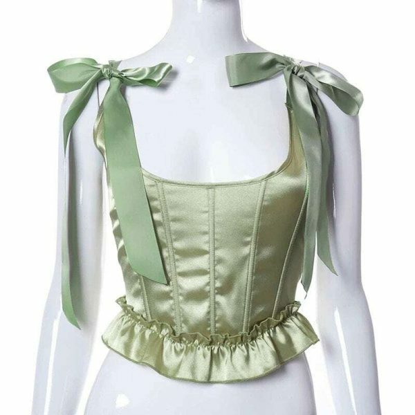 Y2K Ivy Corset with Bow Straps