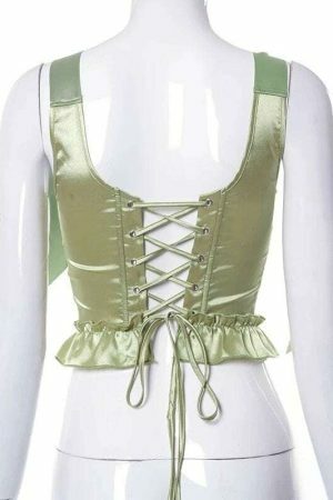 Y2K Ivy Corset with Bow Straps