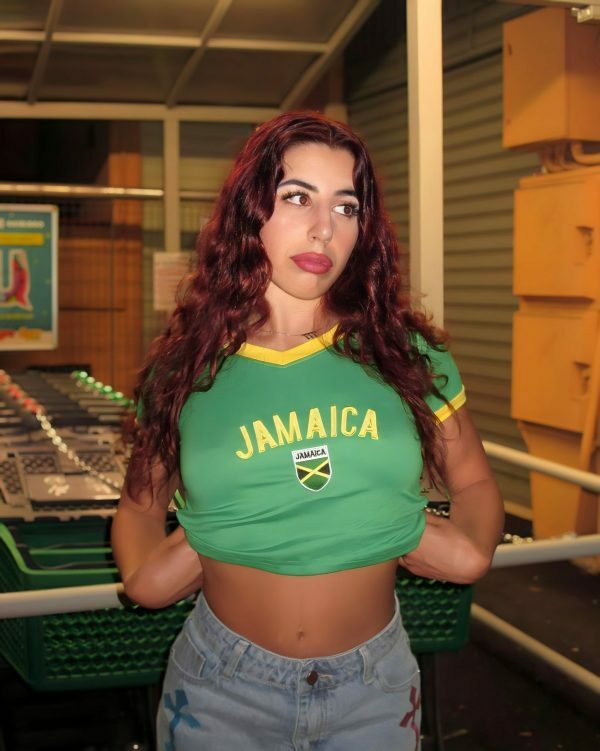 Y2K Jamaica Soccer Baby Tee - Jamaican Crop Top Jersey