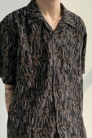 Y2K Japanese Graphic Button-Up Streetwear Shirt