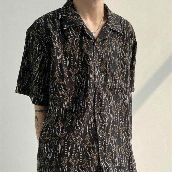 Y2K Japanese Graphic Button-Up Streetwear Shirt