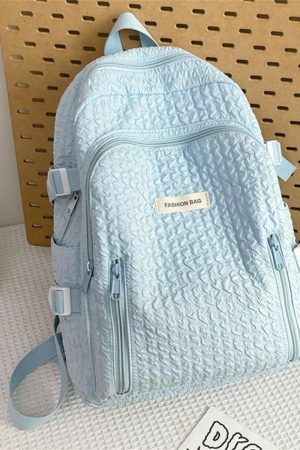 Y2K Japanese Pleated Backpack for Travel and School