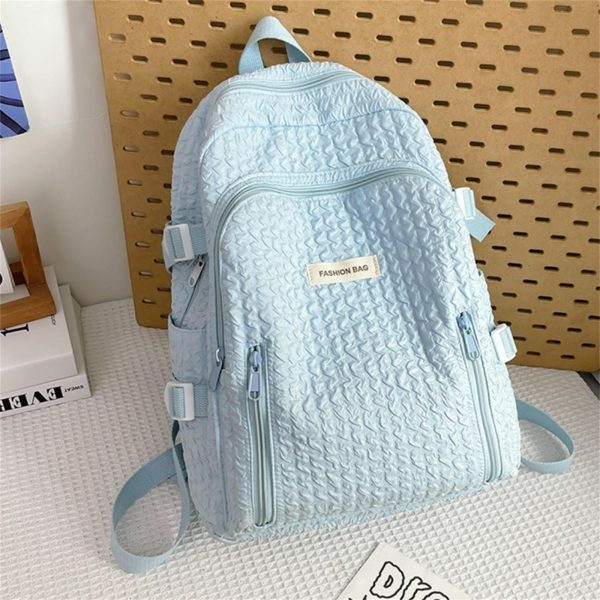 Y2K Japanese Pleated Backpack for Travel and School