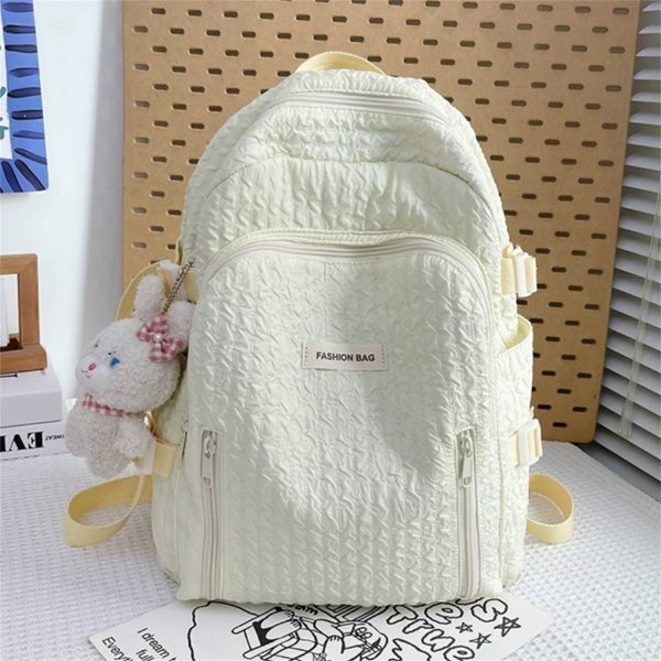 Y2K Japanese Pleated Backpack for Travel and School